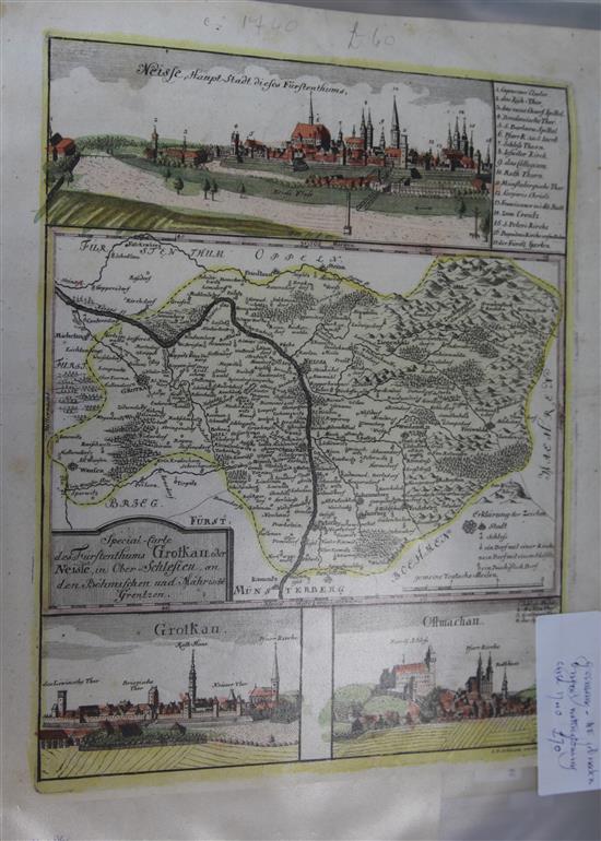 A collection of ten unframed coloured maps:-